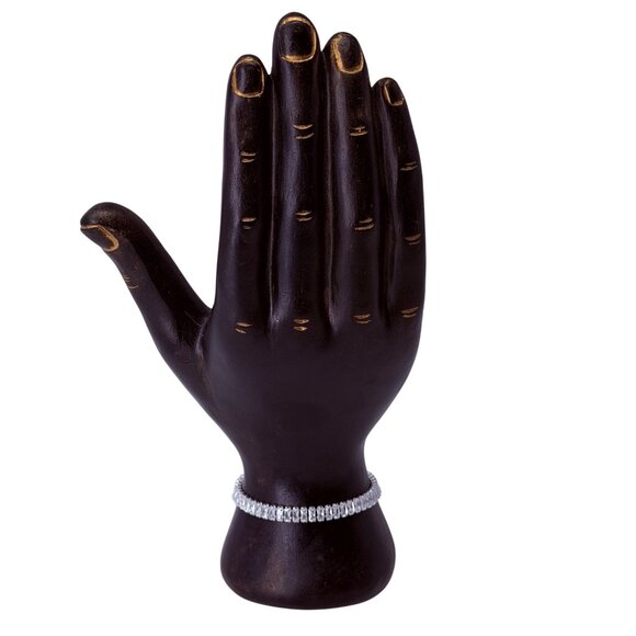 Slider Tennis Bracelet Sterling Overlay Made with Swarovski Baguette Crystals - Picture 6 of 16